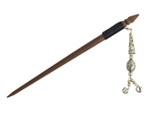 Jehlice do vlasů 18,5 cm, dřevo, rolničky, korálek kov N - s květy