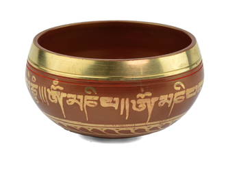 Tibetská mísa č. 326 s paličkou 9 cm - červená