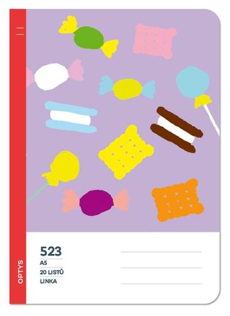 Optys Školní sešit 523 bezdřevý, linka 12 mm - bonbóny Optys Školní sešit 523 bezdřevý, linka 12 mm - bonbóny