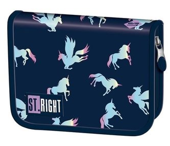 Piórnik dwuklapkowy bez wyp. Stright Holo Unicorns