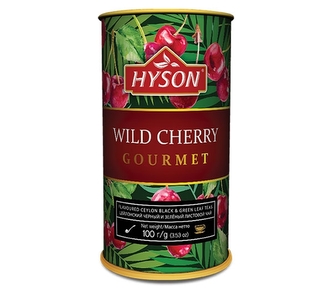 Černý a zelený aromatizovaný čaj Hyson Wild Cherry – 100 g Černý a zelený aromatizovaný čaj Hyson Wild Cherry – 100 g
