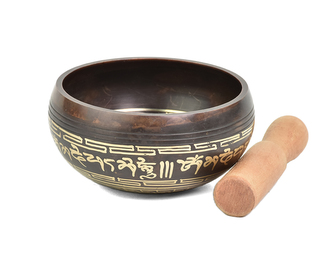 Tibetská mísa zdobená s paličkou č. 177, 400 g