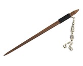 Jehlice do vlasů 18,5 cm, dřevo, rolničky, korálek kov B - váleček