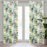 Dekorační vzorovaný velvet závěs s kroužky FLER I. bílá/zelená 140x250 cm (cena za 1 kus) MyBestHome