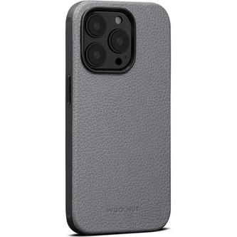 Woolnut kožený kryt pro iPhone 14 Pro Max šedý