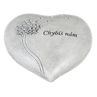 Srdce s nápisem, polyresin.