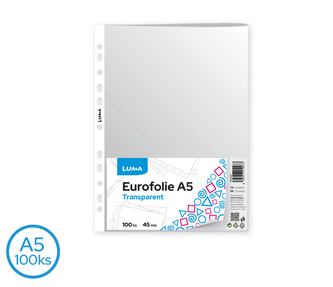 Eurofolie A5 - transparentní 100ks LUMA Eurofolie A5 - transparentní 100ks LUMA