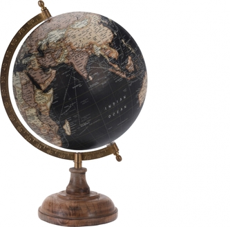 Otočný globus černý 33 cm