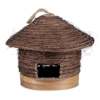 Ptačí budka z révového proutí.