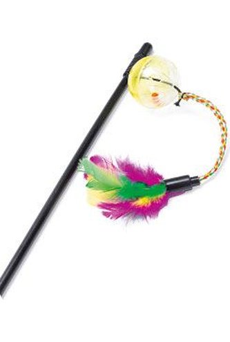 Hračka kočka Udice Day and Night s míčkem a peřím KAR Hračka kočka Udice Day and Night s míčkem a peřím KAR