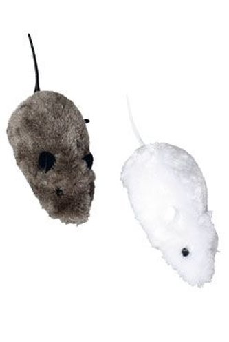 Hračka kočka Myš kožešinová natahovací 10cm KAR