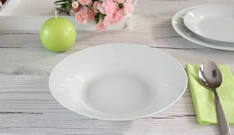 talíř d23cm hluboký (500ml), bílý porcelán, 2.jakost  *PO 31.7.