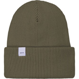 Makia Beanie čepice tmavě olivová