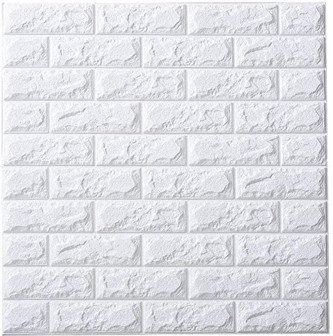3D nástěnný panel z bílých cihel (70 x 77 cm)