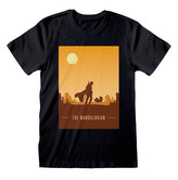 Pánské tričko Star Wars|Hvězdné války TV seriál The Mandalorian: Retro Poster (M) černé bavlna