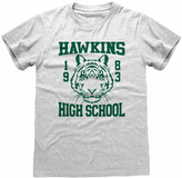 Pánské tričko Netflix|Stranger Things: Hawkins High School (L) šedá bavlna