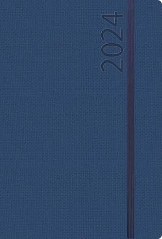 Buchkalender Struktur dunkelblau 2024