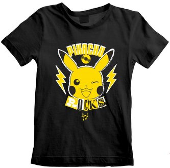 Dětské tričko Pokémon: Pikachu Rocks (7-8 let) černé bavlna