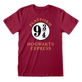 Pánské tričko Harry Potter: Hogwarts Express - vlak do Bradavic (2XL) červené bavlna
