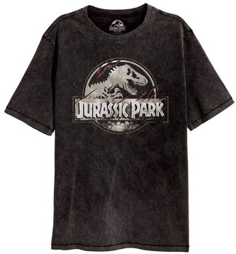 Pánské tričko Jurassic Park|Jurský park: Scratched Logo (M) černá bavlna