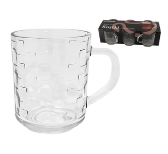 Hrnek sklo 250ml  KOSTKY 6ks