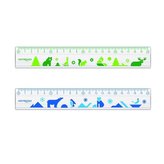 Linijka plastikowa transparentna z nadrukiem 20cm