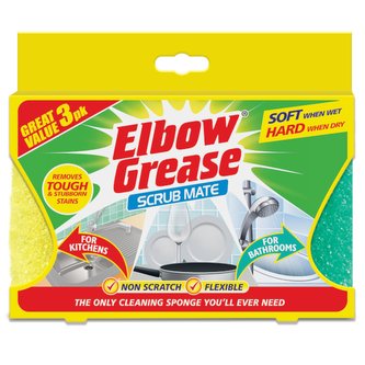 Elbow Grease Scrub Mate univerzální tuhnoucí houbičky 3ks Elbow Grease Scrub Mate univerzální tuhnoucí houbičky 3ks