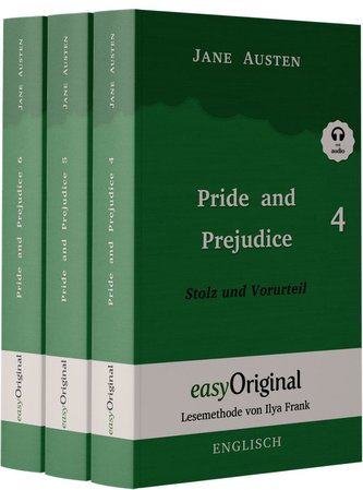 Pride and Prejudice / Stolz und Vorurteil - Teile 4-6 Hardcover (Buch + 3 MP3 Audio-CD) - Lesemethode von Ilya Frank - Zweisprac