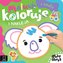 Maluch koloruje i nakleja z koalą. Gruby obrys