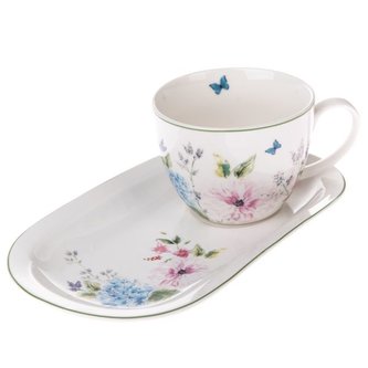Porcelánový hrnek s podnosem, 1/18
