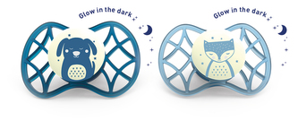 Fyziologické dudlíky Explorer 6m+ 2ks svítící ve tmě, Male