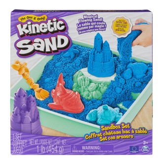 KINETIC SAND KRABICE TEKUTÉHO PÍSKU S PODLOŽKOU MODRÁ