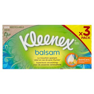 Kleenex Balsam papírové kapesníky 3-vrstvé 3 x 64 ks