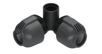 GARDENA l-kus 25 mm x vnitřní závit 3/4", rohová přípojka zadešťovače, 2764-20