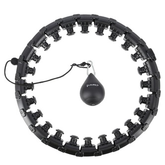 HHW01 ČERNÁ MASÁŽNÍ HULA HOOP OBRUČ SE ZÁVAŽÍM HMS