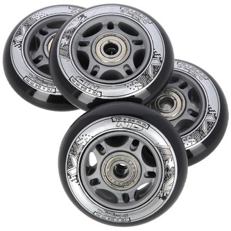 KOLEČKA PU 72x24 ČERNÉ (4KS) + LOŽISKA ABEC 9 (8KS) SESTAVA NILS EXTREME