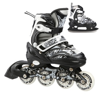 NH10927 ČERNÉ VEL.M(35-38) ZIMNÍ BRUSLE 2V1 NILS EXTREME