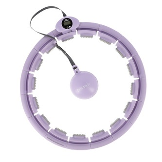 HHW09 FIALOVÁ MASÁŽNÍ HULA HOOP OBRUČ SE ZÁVAŽÍM A POČÍTADLEM HMS