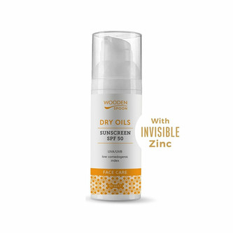 WoodenSpoon Opalovací krém na obličej s nízkým komedogenním indexem SPF 50 50 ml WoodenSpoon Opalovací krém na obličej s nízkým komedogenním indexem SPF 50 50 ml