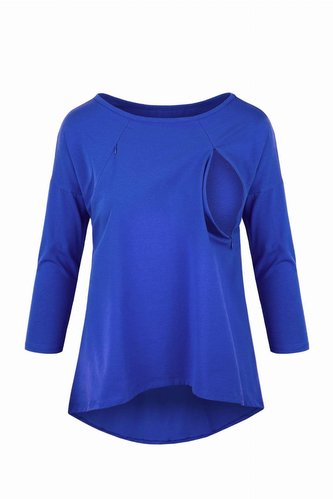 Těhotenská a kojící tunika Mommy milk & love modrá - velikost XL