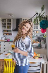 Těhotenské a kojící tričko Milk Shirt milk & love bílo modré pásky - velikost S