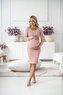 Těhotenské a kojící šaty žebrované Tummy milk & love pudrově růžová - velikost S