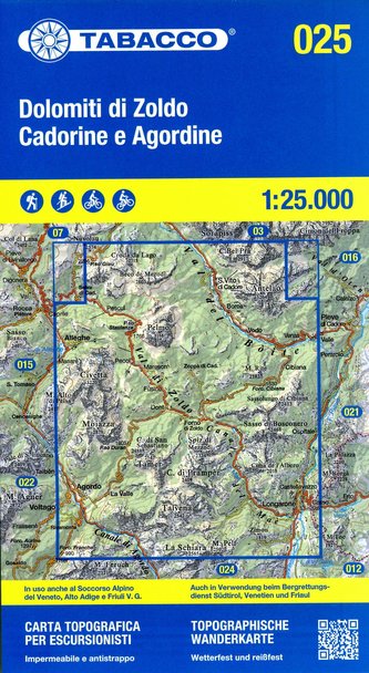Dolomiti Zoldo Cadorine e Agordine 1:25 000