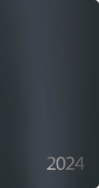 Taschenkalender Metallic schwarz 2024