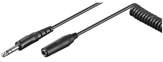 PREMIUMCORD Kabel prodlužovací audio Jack 6,3mm M/F spirálový 1m - 5m