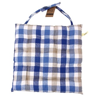 HOME ELEMENTS Podsedák prošívaný 40*40 cm, Modrohnědé kostky