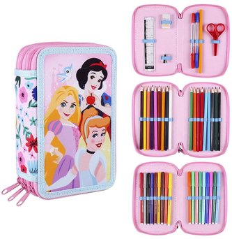 Školní trojdílné pouzdro Disney|Princess: Sněhurka, Popelka a Locika - 42 položek (20 x 12 x 7 cm) Školní trojdílné pouzdro Disney|Princess: Sněhurka, Popelka a Locika - 42 položek (20 x 12 x 7 cm)