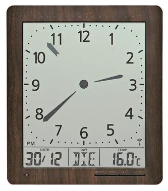 Digitální nástěnné i stolní hodiny 5893 AMS řízené rádiovým signálem 24cm