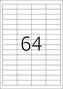Etikety Top Stick A4/100 ks, 48,3x16,9 mm - 64 etiket, bílé