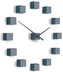Designové nástěnné nalepovací hodiny Future Time FT3000GY Cubic light grey